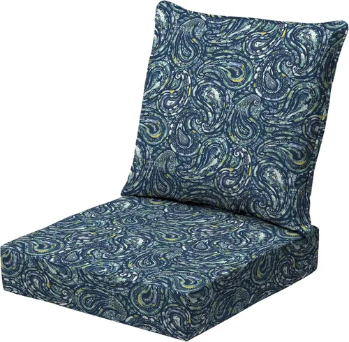 Miniatura 92 de Arden Outdoor Deep Seat Cushion Set, 24 x 24 pulgadas, Cojín para patio resistente al clima, a la lluvia y a la decoloración para silla, sofá y sofá