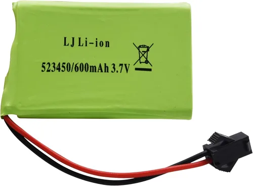 Miniatura 5 de Blomiky Paquete de 2 baterías recargables de litio de 3.7 V 600 mAh y 2 cables de carga USB compatibles con algunos robots de control remoto batería