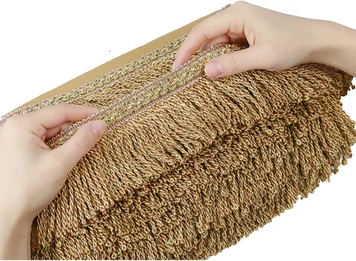 Miniatura 19 de Cortina de flecos de lingotes de 5 yardas/2.5 pulgadas, adornos de tela con flecos para el hogar, accesorios de costura para manualidades, ropa