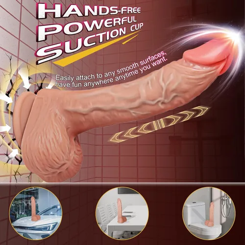 Miniatura 4 de Juguetes sexuales con consolador de empuje para mujeres, consoladores Venght de 9" con vibrador de punto G, juguetes anales con 10 vibraciones y 3