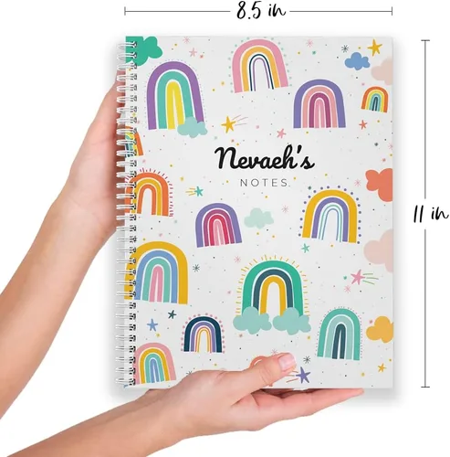 Miniatura 3 de Gotcha Covered Notebooks Divertido cuaderno de arcoíris personalizado de 8.5 x 11 pulgadas, tapa blanda laminada brillante duradera, 120 páginas