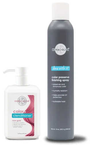 Miniatura 21 de KERACOLOR Kit de 3 en 1 (Limpieza + Acondicionador + Color) Tinte semipermanente azul para el cabello y acabado en aerosol para el cabello, 10 onzas