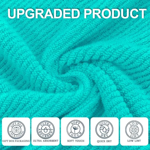 Miniatura 58 de VOOVA & MOVAS Toallas de mano blancas - 100% algodón Ligeras Gruesas Secado rápido Suaves Absorbentes, paquete de 4 piezas grandes de 18