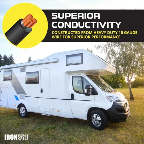 Miniatura 5 de IRON FORGE CABLE Cable de RV, generador y adaptador eléctrico para RV, cable de alimentación TT-30P macho a dos hembra 5-15R, adaptador de enchufe