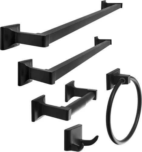 Miniatura 15 de SENTO - Juego de accesorios de baño clásicos para bodega, juego de accesorios de baño de metal resistente para montar en la pared, incluye gancho