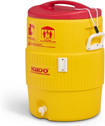Igloo Enfriador deportivo | Dispensador de bebidas aislado con boquilla | Estación portátil de lavado de manos Amarillo 10 galones