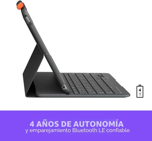 Miniatura 3 de Logitech Funda con teclado para iPad (7ª, 8ª y 9ª generación) Slim Folio con teclado inalámbrico integrado (grafito)