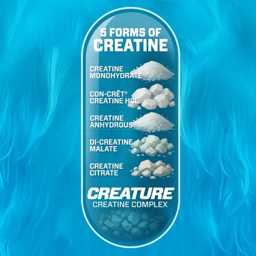 Miniatura 2 de CREATURE® Creatine Complex - Cápsulas de monohidrato de creatina con 5 tipos de creatina, incluyendo Con-Crēt® creatina HCL, promueve los músculos