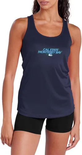Miniatura 202 de Camiseta deportiva sin mangas oficial de NCAA Collegiate para mujer, con espalda cruzada, colección con logotipo primario