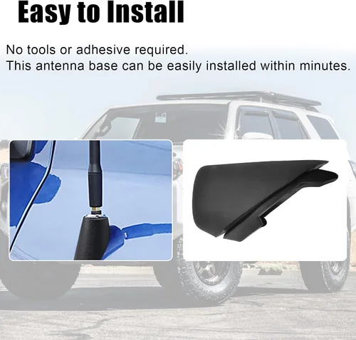 Miniatura 6 de Base de adaptador de goma para adorno de antena compatible con Toyota 4Runner 2010 2011 2012 2013 Reemplazar 86392-35040 antena de radio manual