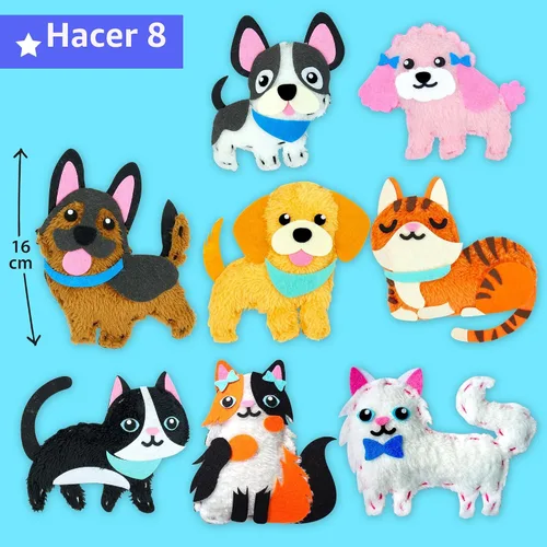 Miniatura 3 de KRAFUN Kit de costura fácil para principiantes, niños, artes y manualidades, 8 proyectos fáciles de bricolaje de muñecas de animales de peluche
