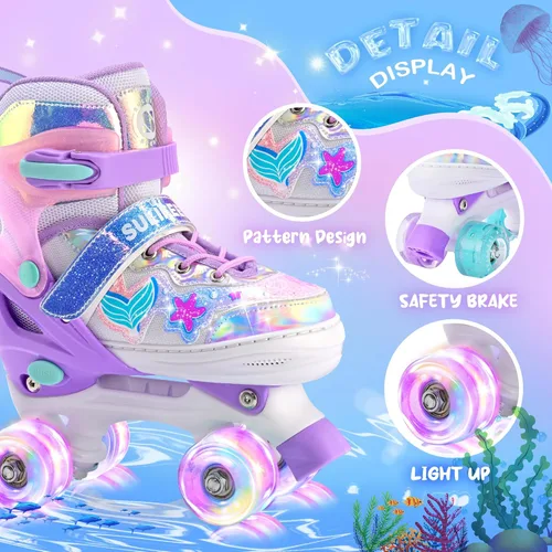 Miniatura 2 de SULIFEEL - Patines ajustables para niños para niños de 3-5, 5-8, 6-12 años con ruedas iluminadas ajustables de 4 tamaños, el mejor regalo para niños