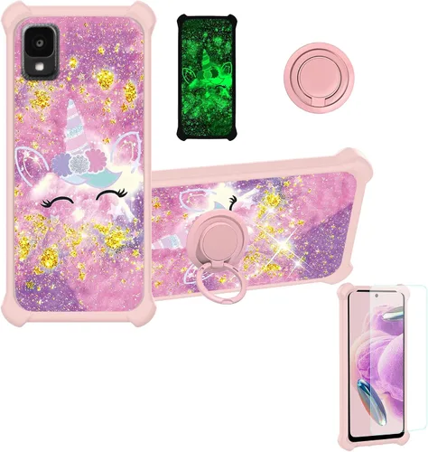 Miniatura 28 de jioeuinly JSF-DJS - Funda compatible con Nothing Phone 2a con protector de pantalla de vidrio templado, policarbonato duro + silicona suave, soporte