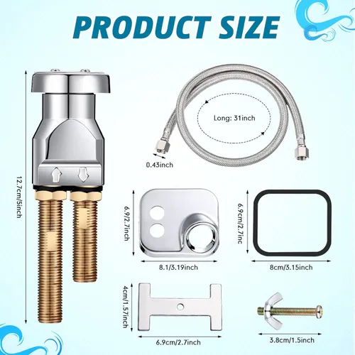 Miniatura 2 de Hortsun Kit de interruptor de vacío para tazón, 14 piezas de acero inoxidable para fregadero de champú para reemplazo