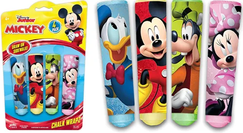 JA-RU Disney Sidewalk Chalk Sticks (1 unidad) Mickey & Minnie. Tiza de suelo y tabla, juguetes para exteriores, tiza gigante, juego de arte lavable