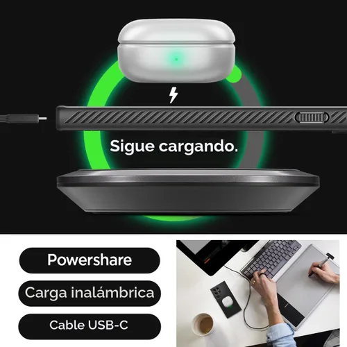 Miniatura 7 de Spigen Funda para Galaxy S24 Ultra, aire líquido [sin anillo magnético] [protección de grado militar] - negro mate Mate negro