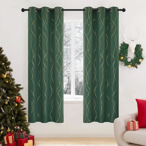 Miniatura 48 de Deconovo Cortinas opacas, 2 paneles, 52 x 72 pulgadas, cortinas con aislamiento térmico para oscurecer la habitación, con ojales para dormitorio