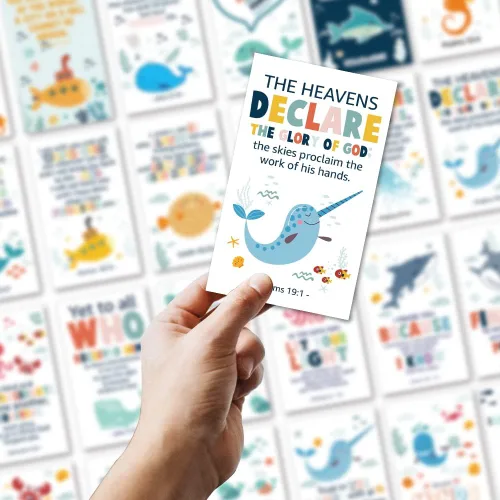 Miniatura 4 de 60 tarjetas de versículo bíblico para niños: Escrituras surtidas, tamaño de 2 x 3.5 pulgadas, tarjetas de oración para niños, perfectas