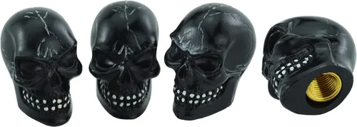 Abfer Tapa de Válvula de Calavera para Neumáticos, Cubierta de Vástago de Aire para Ruedas, Accesorios de Decoración para Coche, Compatible con la