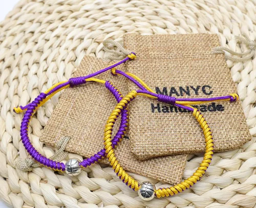 Miniatura 15 de MANYC Basketball Bracelets Adjustable for Boys, Girls, and Adults Handmade Gifts for Basketball Players