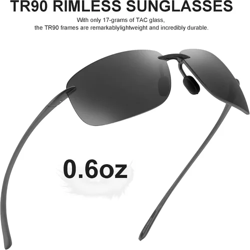 Miniatura 3 de JIM HALO Lentes de sol deportivos para hombres y mujeres, TR90 sin montura para correr, pescar, ciclismo, conducción