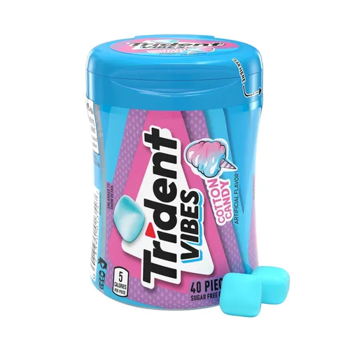 Miniatura 24 de Trident Vibes SOUR PATCH KIDS - Goma de mascar sin azúcar de frambuesa azul, 4 botellas de 40 piezas (160 piezas en total)