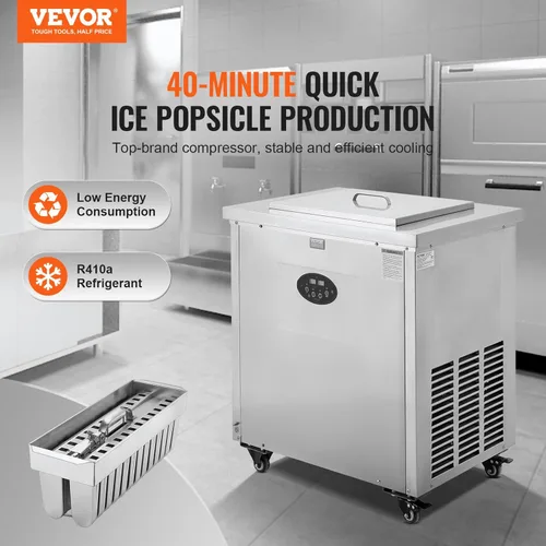 Miniatura 2 de VEVOR Máquina de paletas comerciales, juego de moldes individuales – 40 piezas máquina de hacer paletas de hielo, máquina comercial de paletas