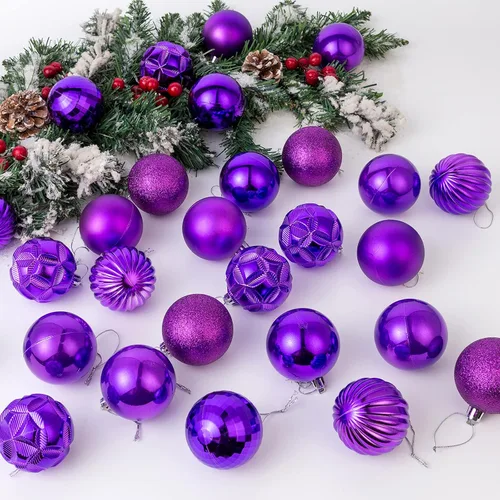 Miniatura 39 de AMS Esferas de Navidad de 2.36 pulgadas/60mm, 34 unidades, adornos grandes, decoraciones para fiestas, inastillables, colgantes festivos para Negro