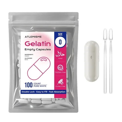 Miniatura 7 de Blue Size 0 Cápsulas vacías de gelatina (100 unidades) – Cápsulas de gel de relleno de bricolaje con 2 cucharas de relleno para cápsula (azul)