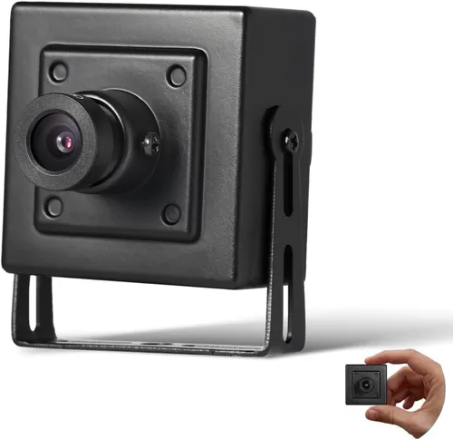 Mini cámara IP POE de 5 MP, cámara de seguridad pequeña UltraHD para interiores, lente de 0.142 in (75 ° FOV), H.265/H.264, aplicación para teléfono