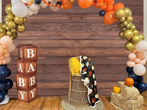 Miniatura 5 de Telón de fondo de madera para fotografía de fiesta, 8 x 8 pies, color marrón rústico, fondo de madera para fotos, fondo de panel de madera