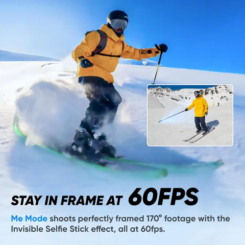 Miniatura 7 de Insta360 Kit de nieve X3 (nueva versión) - Cámara de acción 360 con video HDR activo de 5.7K 360, cámara de lente única 4K, impermeable
