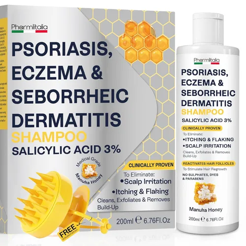 Champú para psoriasis para cuero cabelludo seco y con picor - Tratamiento para el cuero cabelludo con psoriasis para aliviar el eccema, dermatitis