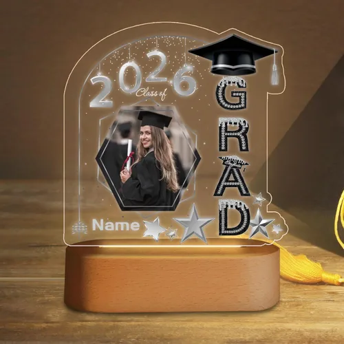 Miniatura 18 de Regalos de graduación personalizados luz nocturna con nombre de foto, lámpara LED de graduación personalizada 2026 para mujeres y hombres, regalos