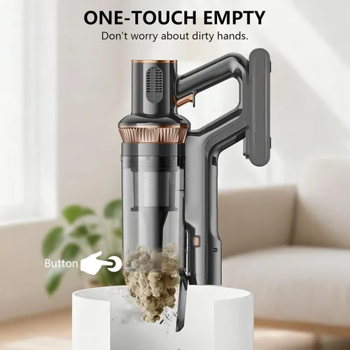 Miniatura 9 de Aspiradora inalámbrica, 600 W, 55 KPA, 60 minutos para el hogar, aspiradora inalámbrica antienredos, aspiradora recargable con luz verde, potente