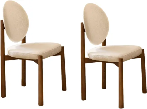 Miniatura 12 de Upholstered Dining Chairs with Fabric/Plush Cushion, Wooden Dining Room Chair Set of 1/2/4, Kitchen Chair for Living Room Balcony Black+brown