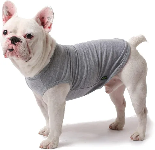 Miniatura 7 de Camisas ligeras para perros, ropa de algodón fresca para chihuahuas para perritos pequeños extra, ropa transpirable para el sol para perritos Blanco