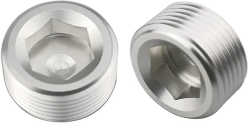 Miniatura 8 de Aluminio 1 "1 pulgada NPT rosca macho Allen cabeza enchufe enchufe de tubería, negro, paquete de 2