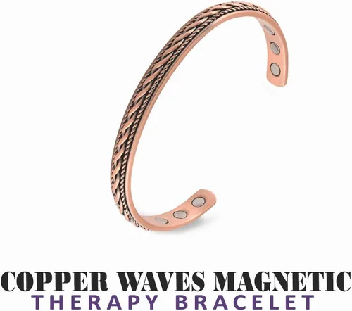 Miniatura 3 de Pulsera magnética de cobre, para hombres y mujeres, imanes de alta potencia, ondas ajustables