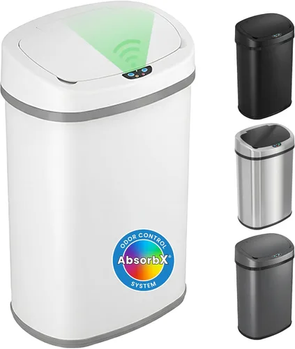 Miniatura 18 de iTouchless PUEDE DE BASURA AUTOMÁTICO DE 13 GALONES CON FILTRO DE ABSORTE DE OLOR Y BLOQUEO DE LA TAPA, PINDADOR DE BASURA DE COCINA DE SENSOR