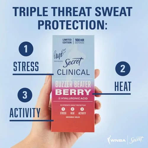 Miniatura 2 de Secret Clinical Strength 100HR Defense, desodorante antitranspirante sólido invisible para mujeres, edición Paige Bueckers, protección contra