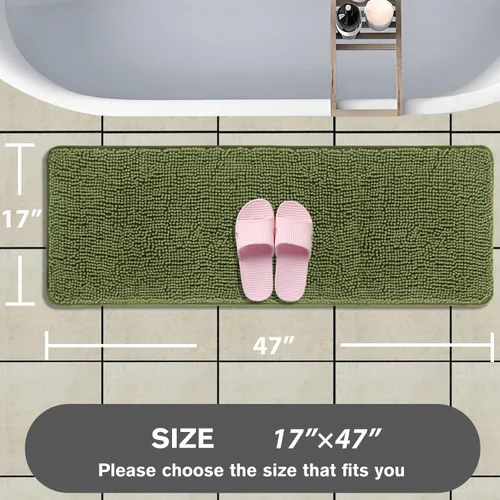 Miniatura 700 de Alfombra de baño pequeña de 12 x 18 pulgadas, lavable y absorbente, antideslizante, alfombra de baño de felpilla gruesa y suave para baño, ducha