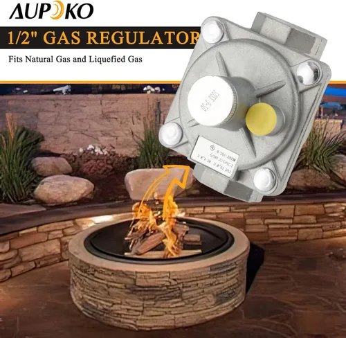 Miniatura 7 de Aupoko Regulador de presión de gas de 1/2", regulador de presión de intercambio de gas natural y licuado con 2 adaptadores de conversión NPT