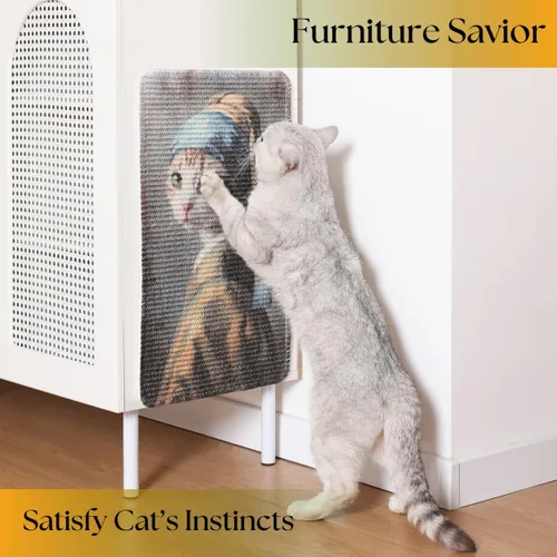 Miniatura 2 de Furrther Tapete rascador de sisal para gatos (uso en la pared, sofá y alfombra), superficie resistente a los arañazos – 21.7 x 13 pulgadas