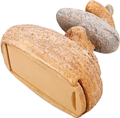 GLEAVI Llavero de piedra al aire libre falsa roca decorativa caja de almacenamiento ocultada