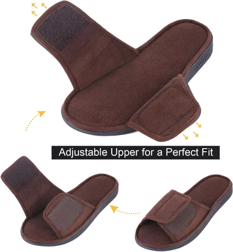 Miniatura 3 de Cómodas pantuflas de espuma viscoelástica para hombre, transpirables, microgamuza