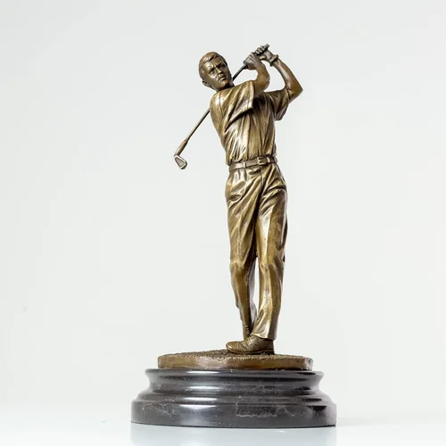 Miniatura 15 de Escultura de golfista Estatua de bronce Estatua de golf Escultura Golfista Decoración Artes Regalos Centro de mesa Estatua del hogar Chica golfista