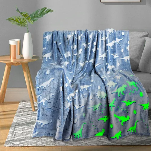 Miniatura 31 de TEHALK Mantas de bebé personalizadas para niños, manta de dinosaurio para niños, manta que brilla en la oscuridad para niños, manta para niños