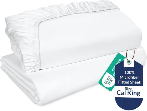 Miniatura 29 de Royale Linens Paquete de 2 sábanas bajeras, sábanas elásticas, sábana bajera tamaño Queen, suave y transpirable, microfibra cepillada de 1800, Gris