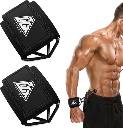 Muñequeras para gimnasio de cables, correas de muñeca ajustables para máquinas de cable de elevación de neopreno acolchado